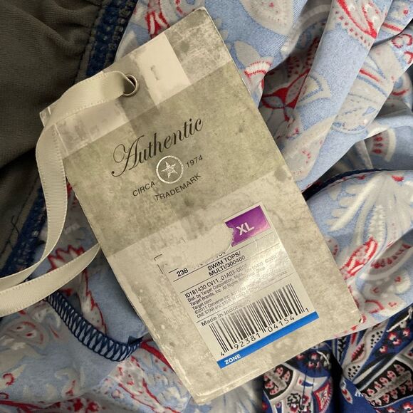 Converse One‎ Star Swimsuit Women’s Size XL Tankini / Bottom Blue / Gray paisley - Picture 10 of 11